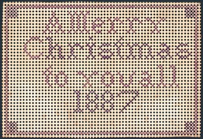 Cross Stitch (1887), Christmas Card by English School