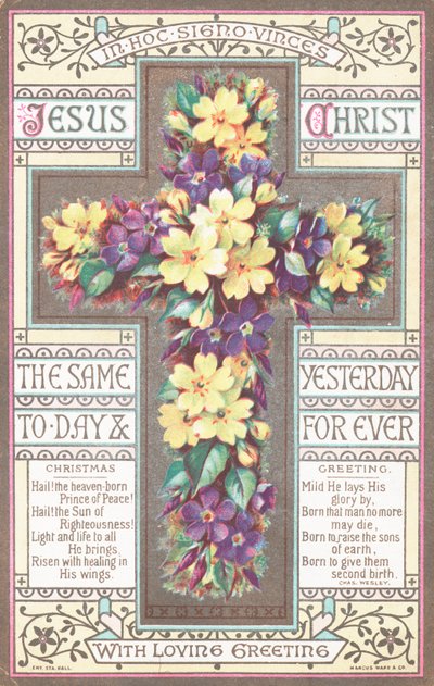 Cross with Flowers by English School