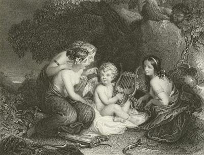 Cupid Taught by the Graces by English School