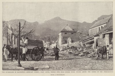 Damage on Rempart Street, Port Louis, caused by the 1892 Mauritius Cyclone by English School
