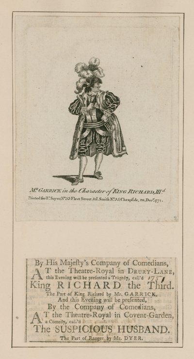 David Garrick in the character of King Richard III by English School