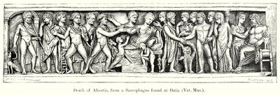 Death of Alcestis, from a Sarcophagus Found at Ostia by English School
