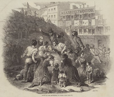 Death of the Archbishop of Paris by English School