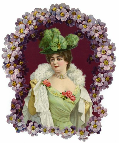 Decoration Featuring a Portrait of a Woman by English School