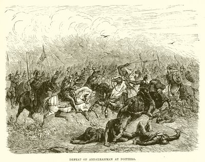 Defeat of Abdalrahman at Poitiers by English School