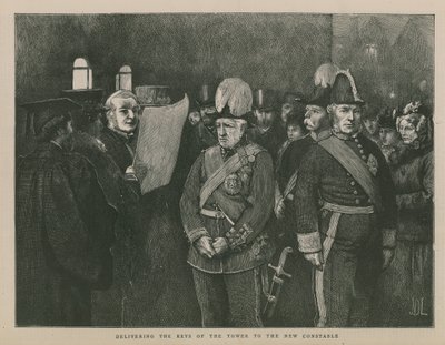 Delivering the Keys to the Tower to the New Constable by English School