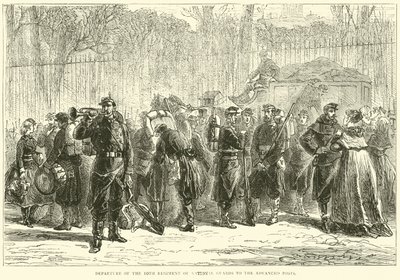 Departure of the 10th Regiment of National Guards to the Advanced Posts, October 1870 by English School