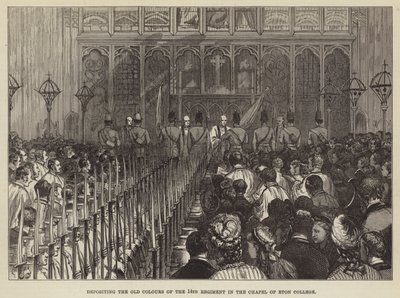 Depositing the Old Colours of the 14th Regiment in the Chapel of Eton College by English School