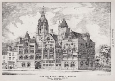 Design for a Free Library and Institute, Soane Medallion by English School
