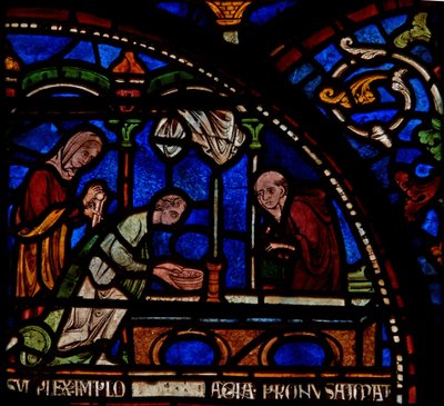 Miracle Window depicting the curing of Edwin of Berkhampstead (detail) by English School