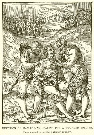 Devotion of Man to Man: Caring for a Wounded Soldier by English School