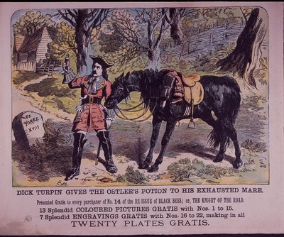 Dick Turpin with His Horse Black Bess on His Way to York by English School