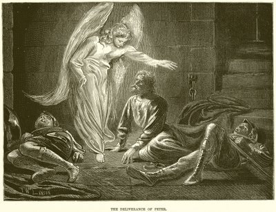 The Liberation of the Apostle Peter by an Angel of the Lord from the Prison of King Herod by English School