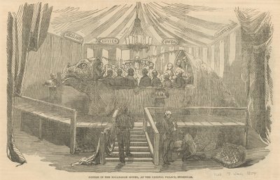 Dinner in the Iguanodon Model, at the Crystal Palace, Sydenham by English School