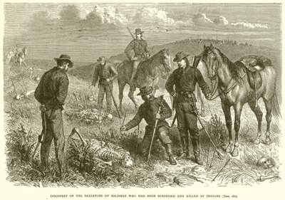 Discovery of the Skeletons of Soldiers Who Had Been Surprised and Killed by Indians (June, 1867) by English School