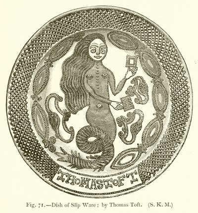 Dish of Slip Ware by Thomas Toft by English School