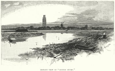 Distant View of "Boston Stump" by English School