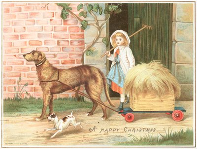 Dog Pulling Cart Full of Hay by English School