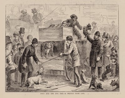 Dogs and the Dog Tax, A Sketch from Life by English School