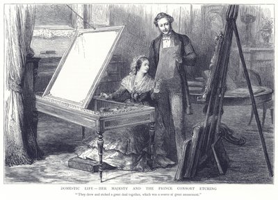 Domestic Life - Her Majesty and the Prince Consort by English School
