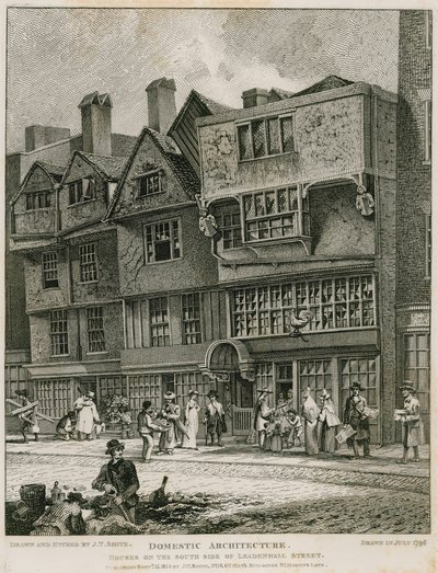 Domestic architecture: houses on the south side of Leadenhall Street, London by English School