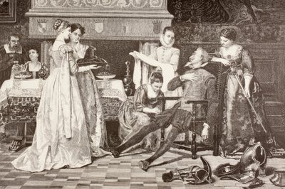 Don Quixote in the House of the Duke and Duchess by English School