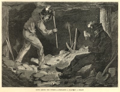 Down among the pitmen - preparing a blast in a breast by English School