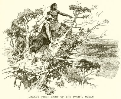 Drakes First Sight of the Pacific Ocean by English School