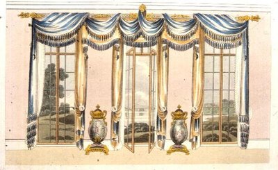 Drawing Room Window Curtains, Plate 109 from Ackermann