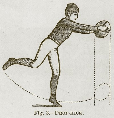 Drop-Kick, illustration for Cassells Book of Sports and Pastimes by English School
