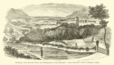 Dunkeld, with Birnam Wood and Dunsinane in the Distance by English School