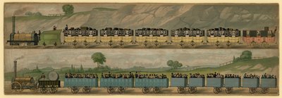Early passenger train by English School
