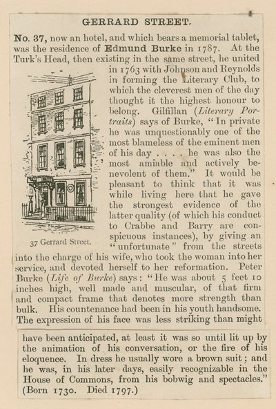 Edmund Burke and 37 Gerrard Street by English School