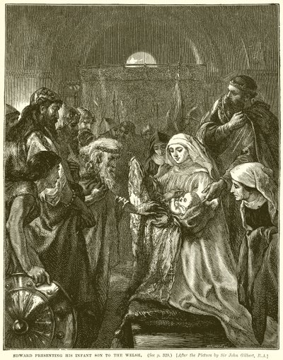 Edward Presenting His Infant Son to the Welsh by English School
