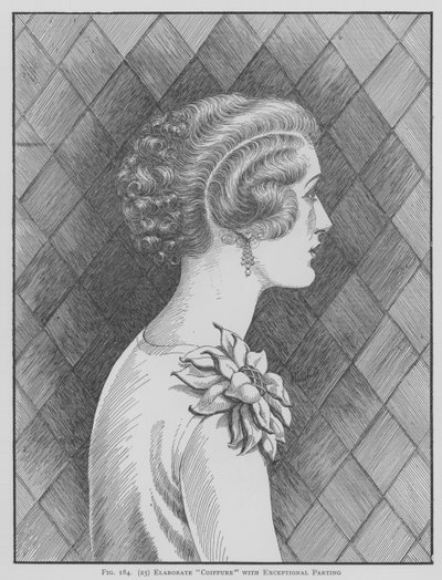 Elaborate Coiffure with Exceptional Parting by English School