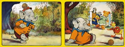 Elephant Being Hit by a Ball by English School