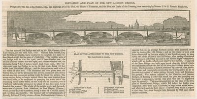 Elevation and Plan of the New London Bridge by English School