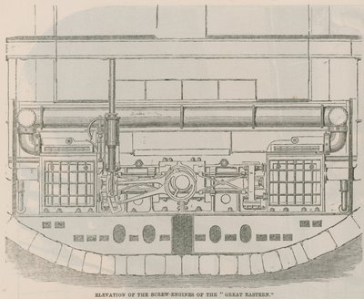 Elevation of the screw engines of the Great Eastern by English School