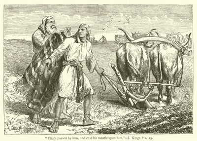 Elijah Passed by Him, and Cast His Mantle Upon Him, I, Kings by English School