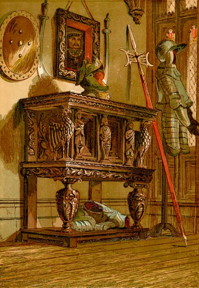 Elizabethan Sideboard or Cupboard at Warwick Castle by English School