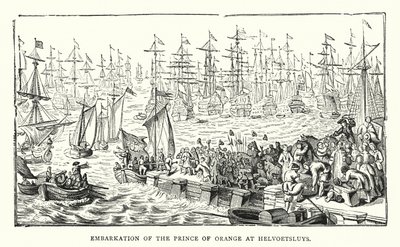 Embarkation of the Prince of Orange at Helvoetsluys by English School