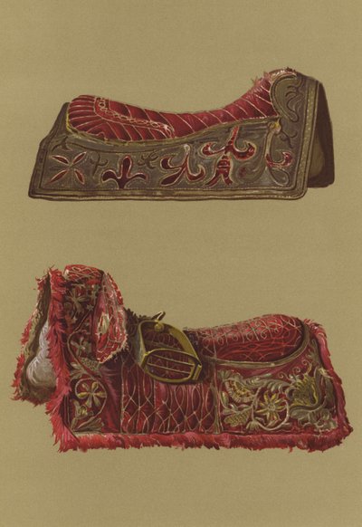 Embroidered Velvet Saddles of Prince Rupert and King Charles I by English School