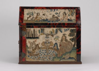 Embroidered Casket by English School