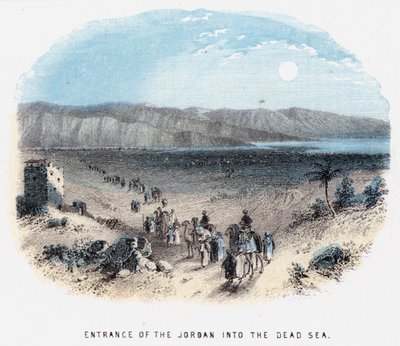 Entrance of the Jordan into the Dead Sea by English School