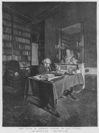 Ernest Renan, French philosopher and religious historian, in his study by English School
