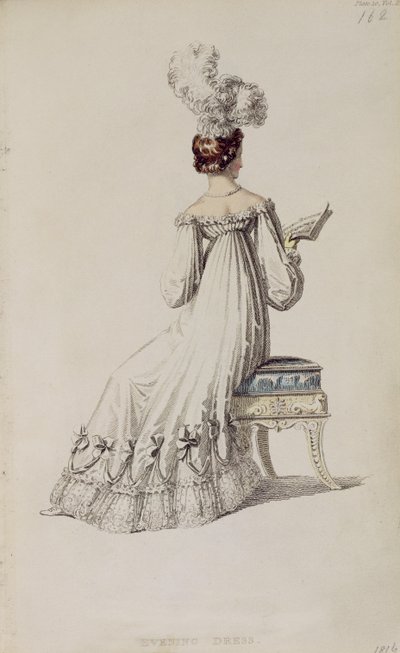 Evening dress, fashion plate from Ackermann