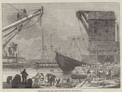 Export Dock and Old Block-House, Blackwall by English School