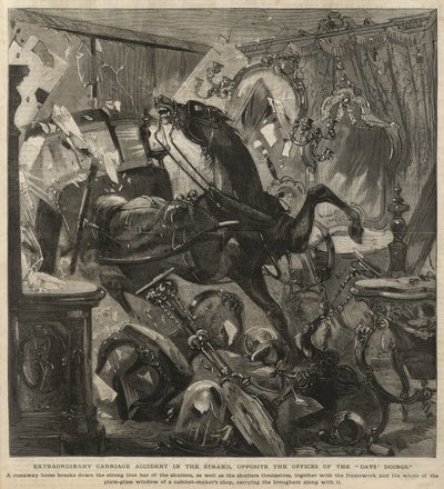 Extraordinary Carriage Accident in the Strand by English School