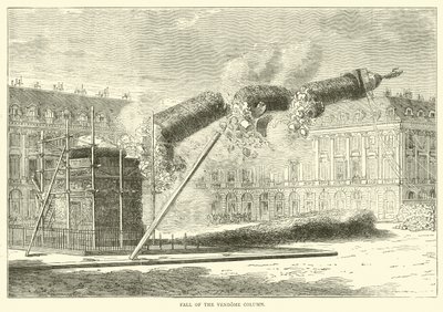 Fall of the Vendome Column, April 1871 by English School
