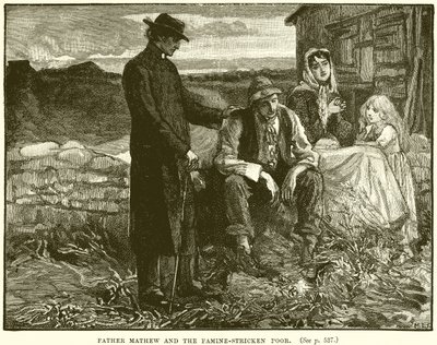 Father Mathew and the Famine-Stricken Poor by English School